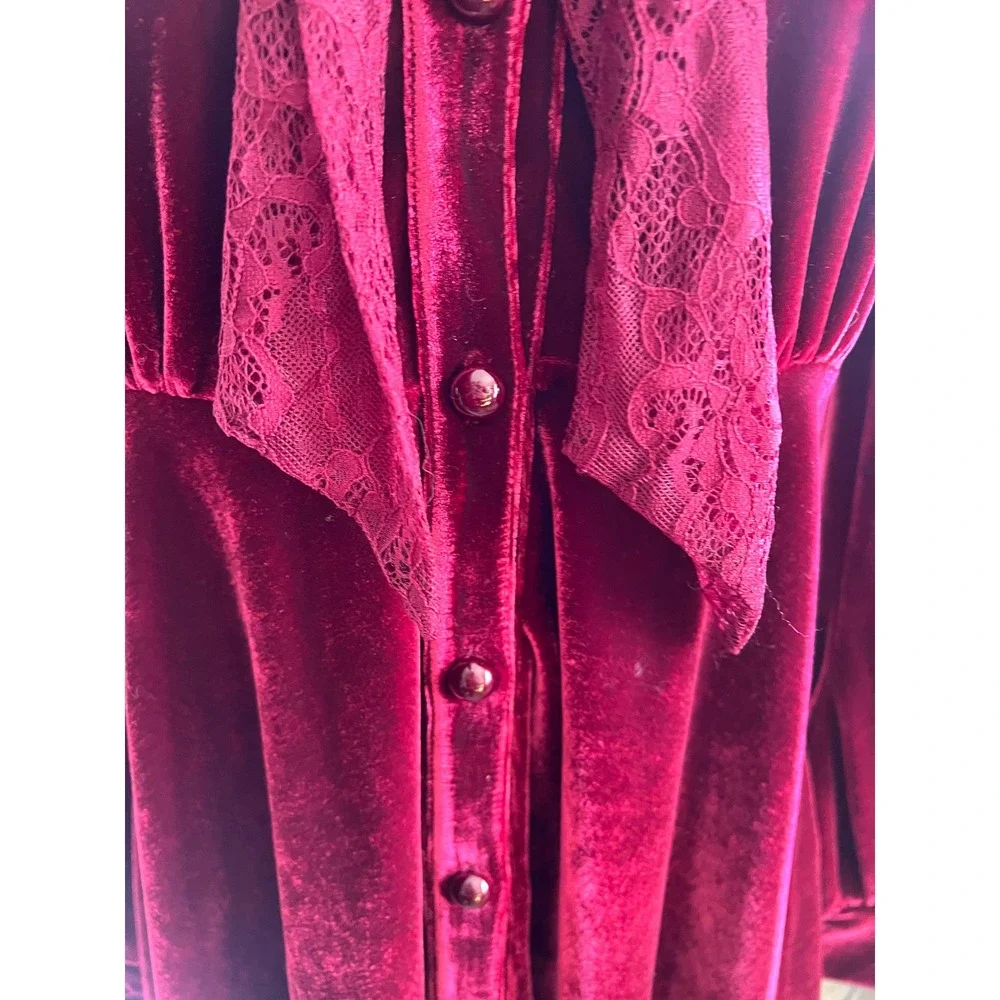 Killstar Nymyria Blood Red velvet dress size M - Picture 5 of 6